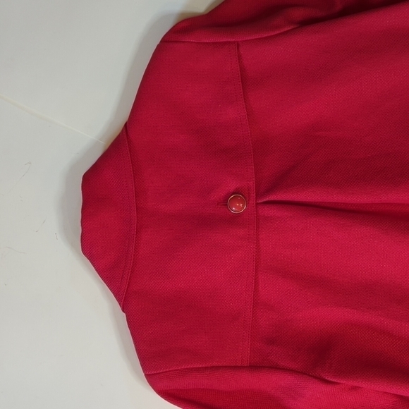 Red Blazer Linen blend Office Siren blazer boxy cropped tailored  Nygard  sz 4P - Picture 6 of 13